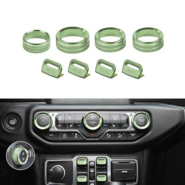 Imagem de JeCar JL Capas de botão de interruptor controle de janela ar condicionado farol volume botão de rádio guarnições acessórios interiores compatíveis com Jeep Wrangler JL JLU 2018-2024 e Gladiador JT