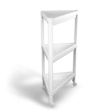 Imagem de Ordene - Organizador Plástico de Canto com Rodas, Cor Branca, Linha Vig