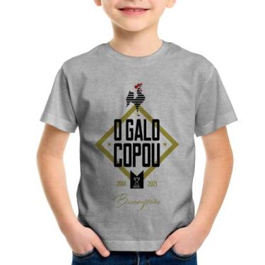 Imagem de Camiseta Infantil O Galo Copou! - Foca na Moda, Cinza, 4