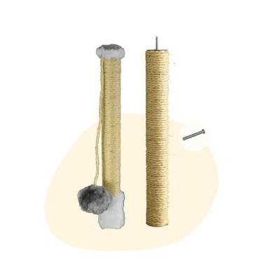 Imagem de Kit Postes Arranhador Gato Sisal e Brinquedo para Reposição 1 metro - 