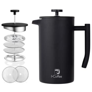 Imagem de Cafeteira Prensas Francesas Aço Inoxidável 700ML Com Filtração de 4 Níveis (Preto)