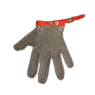 Imagem de Baoblaze Luva de segurança resistente a cortes de fio de aço inoxidável Luva de alta resistência para descascar ostras Luva protetora de mão Luva de açougueiro, L