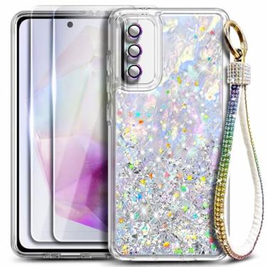 Imagem de WDHD Capa compatível com Gabb Phone 4 Pro (apenas Pro), elegante com estampa de concha brilhante e brilhante [pacote com 2 protetores de tela de vidro temperado/protetor de lente da câmera/cordão de