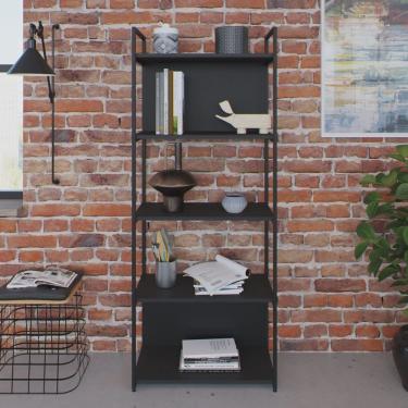 Imagem de Estante com 5 Prateleiras 152x60x33cm com Fundo Yon Preto