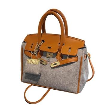 Imagem de GJHFCXSO Bolsas de Couro Patchwork Jeans Para Mulheres Bolsa de Ombro da Moda Bolsa Transversal Com Alça Superior,1