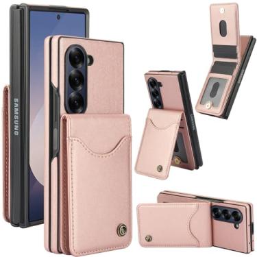 Imagem de Asuwish Capa de telefone para Samsung Galaxy Z Fold 6 5G 2024 carteira com suporte para cartão de crédito capa de couro com bloqueio de RFID acessórios para celular ZFold6 Z6 G Fold6 6Z capas