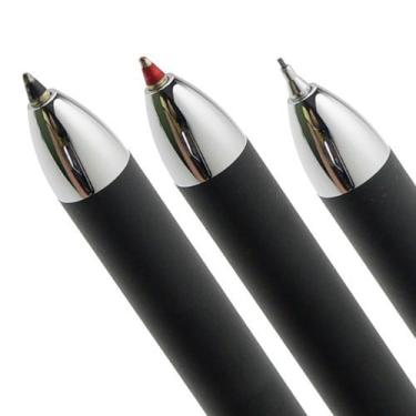 Imagem de CROSS Caneta Multifuncional Tech3 Preta de Cetim - Lápis de 0,5 mm, Caneta Esferográfica Preta e Vermelha