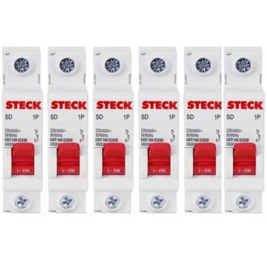 Imagem de Kit 6 Disjuntor Monopolar Automático 10a Curva C Sdd61c10 Steck
