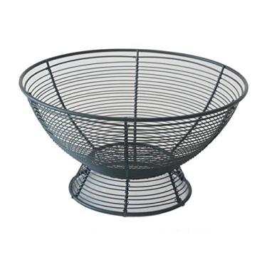 Imagem de Cesta de frutas vazadas de ferro forjado para cozinha, para uso doméstico, prato de frutas, prato de frutas secas, cesta de armazenamento de doces, nórdico, criativo, grande, prateleira preta