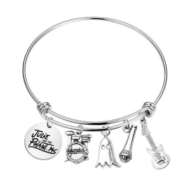 Imagem de FOTAP Pulseira fantasma presente inspirado no programa de TV para fãs de programas de TV de terror presente para fãs de música, Medium, Metal, Pedra dourada