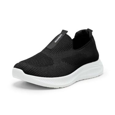 Imagem de Alexis Leroy Mulher casual tecer sapatilhas moda malha caminhada, Sola grossa preta, 41 EU