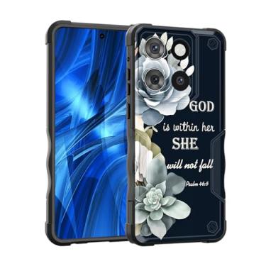 Imagem de EFGWSDER Capa para Moto G Stylus 5G 2025, [camada dupla] [proteção contra quedas de grau militar] Capa resistente à prova de choque para Motorola Moto G Stylus 5G 2025, flores coloridas Salmo 46:5