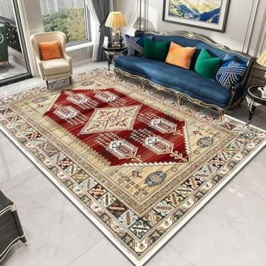 Imagem de Tapete retrô para sala de estar, decoração luxuosa e leve, para cabeceira de quarto, tapetes grandes (120 x 200 cm, 47 x 78,7 pol./Sem fiapos, 12)