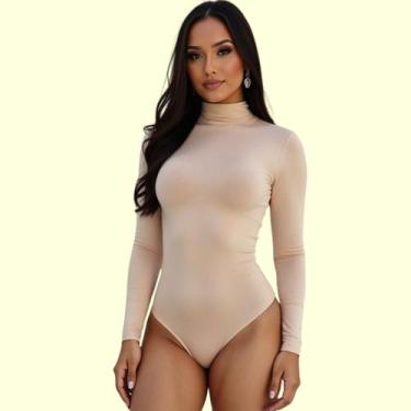 Imagem de Body Feminino Manga Longa Blusa  Adulto Liso Alta Qualidade - Faby Fas