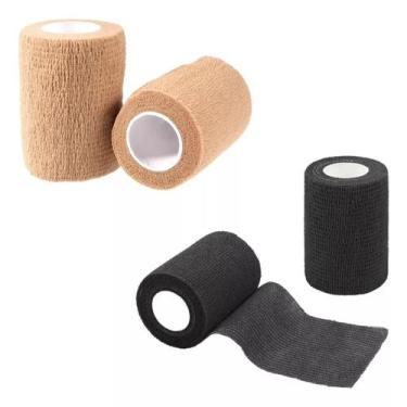 Imagem de Bandagem Elástica Adesiva Flexível Atadura 10cm X 4,5m - Lupmed, Bege