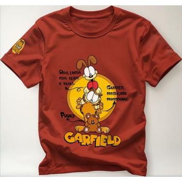 Imagem de T-shirt Estampa Personalizada Com Desenho Garfield ,odie - Lobo Sete, 