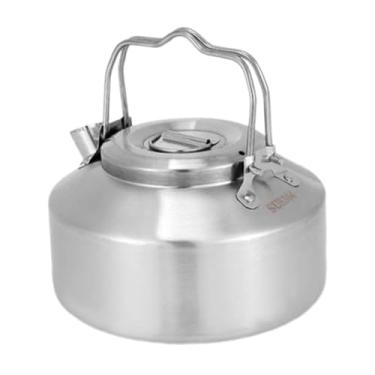 Imagem de UGPLM Camping Hot Water Kettle Pot Camping Tea Pote para ferver a água portátil para o chaleira de chaleira compacta de fogo aberto, 900ml