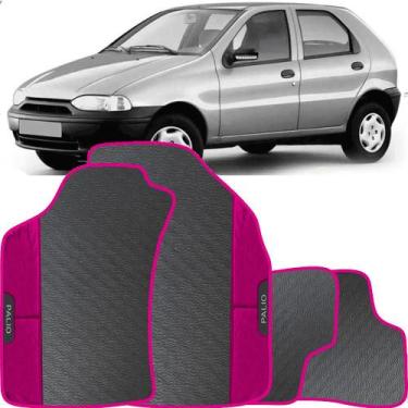 Imagem de Lindo jogo tapete carro automotivo rosa ffiat palio g1 1996 a 2003 tod