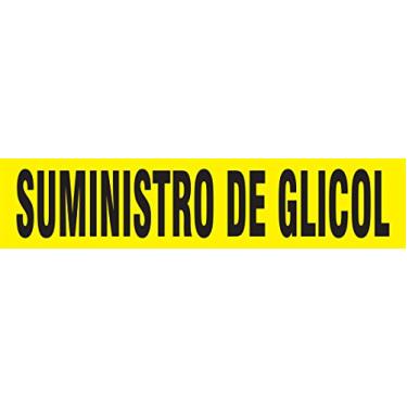 Imagem de Accuform Marcador autoadesivo SHRPK371SSH "SUMINISTRO DE GLICOL" para tubo OD de 20 a 25 cm, preto em amarelo, 10 cm A x 61 cm L