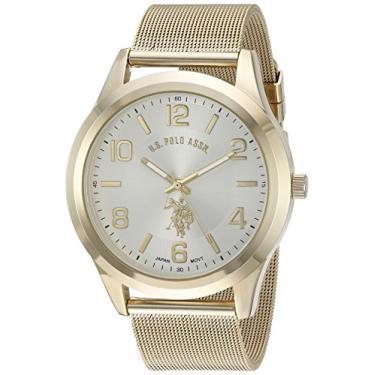 Imagem de U.S. Polo Assn. Relógio masculino clássico de quartzo e liga metálica, cor: dourado (modelo: USC80376)