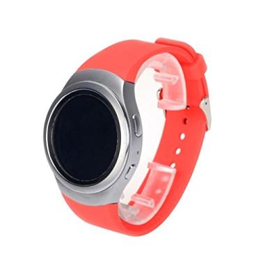 Imagem de Pulseira de relógio Samsung Gear S2 – Pulseira de substituição esportiva de silicone macio para Samsung Gear S2 Smart Watch SM-R720 SM-R730 versão apenas, Scarlet