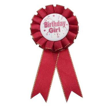 Imagem de PATIKIL Fita de aniversário, 15 x 7 cm, alfinete, tecido, aniversário, menina, para festas, adultos, mulheres, decorações de festa, celebração, acessório, presente, vinho tinto