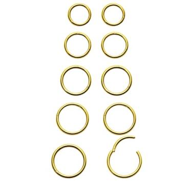 Imagem de Dyknasz 10 peças 20G/18G aço cirúrgico articulado segmento clicker anéis de nariz argolas septo lábio argola cartilagem tragus helix dorminhoco brincos piercing joias para mulheres homens 6 mm 7 mm 8