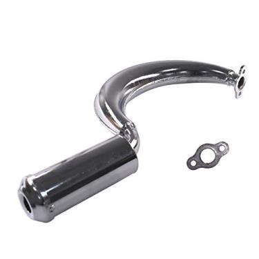 Imagem de Supermotorparts Tubo de escape silenciador banana cromado 66cc 80cc bicicleta motorizada peça do motor