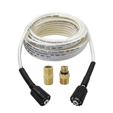 Imagem de Mangueira de extensão de lavadora de pressão de 3700 PSI (15 m) com conector de saída 7106686, serve para limpeza Simpson 40226 e a maioria das lavadoras de pressão, diâmetro interno de 1,5 cm