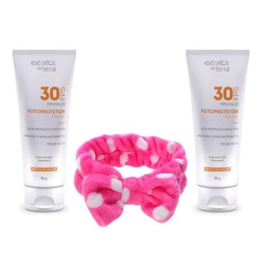 Imagem de Kit 2 Protetor Solar Facial Fotoprotetor FPS 30 CoQ10 50 g + Faixa Pelúcia para Cabelo