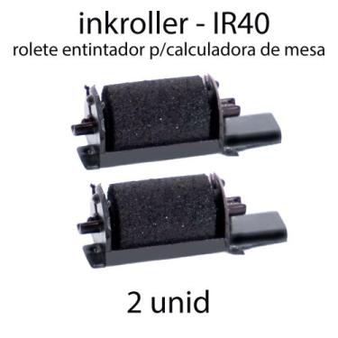 Imagem de Rolete Ir40 Para Calculadora De Mesa Preto com 02 unidades - INKROLLER