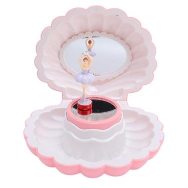 Imagem de Caixa de Jóias Musicais, Caixa de Joias Infantis Fofas Com Espelho de Maquiagem, Caixa de Música 6.3x5.12inch Com Bailarina, Caixa de Armazenamento de Jóias Presente para Meninas (Rosa)