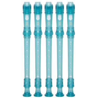 Imagem de Kit 5 Flautas Doce Soprano Barroca Em C YRS-20B Azul Yamaha