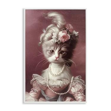 Imagem de Stupell Industries Your Catness Retrato Histórico Branco Emoldurado Giclee Art Design por Annabelle Hall, 20 x 30