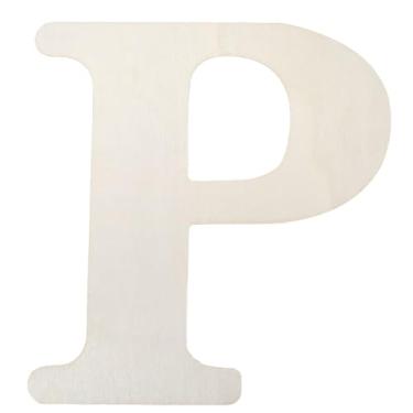 Imagem de SOFPLATE Letra P de madeira grande de 35,5 x 35,8 cm letras do alfabeto de madeira inacabada MDF grande palavra pintável quadro branco antigo placa em branco recorte peça para aniversário, casamento