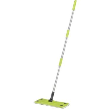 Imagem de IEUDNS Mop plano para limpeza de pisos úmidos e com cabo ajustável em altura, esfregão para limpeza de pisos e para uso doméstico, piso de madeira, laminado