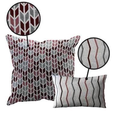 Imagem de Kit 2 Capas Almofada Tear Alto Padrão luxo 60x60 + 30x50 D01 - IDEALIZ