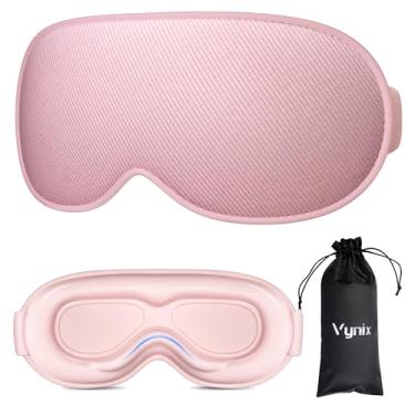 Imagem de Vynix Máscara de dormir para mulheres e homens - Máscaras blecaute para dormir, extensões de cílios máscara de dormir contornada 3D, cobertura de olhos com bloqueio de luz ajustável macia para viagens