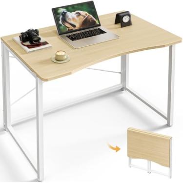 Imagem de Huuger Mesa dobrável para pequenos espaços, mesa de computador dobrável de 81,5 cm, para escritório em casa, escritório, quarto, dormitório, economia de espaço, mesa de computador de escritório