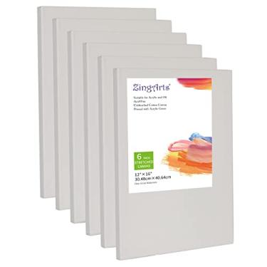 Imagem de ZingArts Telas Para Pintura 30X40 Cm, Pacote Com 6, Painéis De Tela 100% Algodão Primer, Placas Esticadas Profissionais, Estudantes E Crianças, Tinta Acrílica, Óleo, Aquarela, Guache