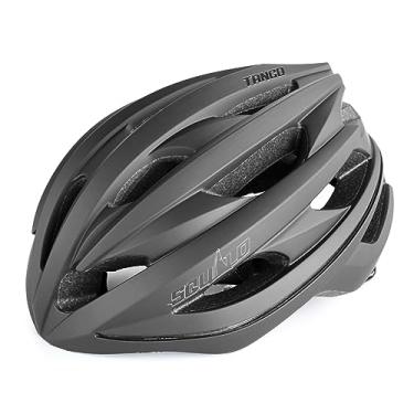 Imagem de SQUALO Capacete De Bicicleta Adulto Tango, Ciclismo Estrada Para Homens E Mulheres Com Luz Led Traseira Foto (Preto Fosco, Grande (22,83-24,41 Pol.))