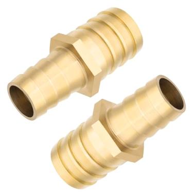 Imagem de Yoebor União redutora de encaixe de farpa de mangueira de latão 3,5 cm farpado x 5/20.3 cm reparador de acoplamento de emenda redutor farpado (pacote com 2)