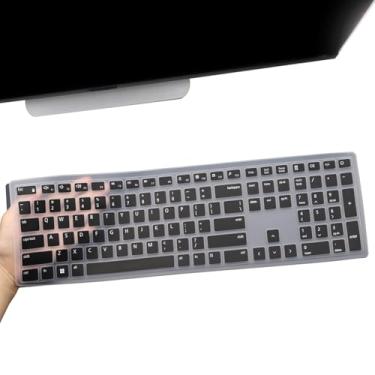 Imagem de i-Tensodo Capa protetora de teclado compatível com Dell Inspiron 24 5415 5430, Dell Inspiron 27 7730, OptiPlex All-in-One 7420 7440 Desktop PC silicone capa preta