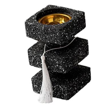 Imagem de Bothyi Queimador de Incenso Porta-Incenso Centro de Mesa Compacto Resina Artesanal Incensário Fragrância para Casa para SPA Meditação Sala de Chá Quarto, Preto, L