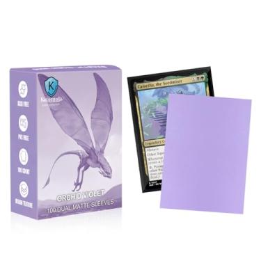 Imagem de Orchid Violet Dual Matte Card Sleeves, Katomula 100PCS MTG Card Sleeves, Standard Card Sleeve for PKM, Flesh & Blood, Magic The Gathering