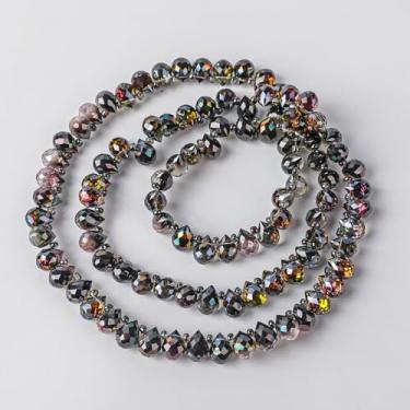 Imagem de 98 peças de gotas de cristal - Novborcz 8 x 9 mm Gotas perfuradas na parte superior lustres pingentes projetos DIY brincos colares pulseiras para fazer joias decorações para pendurar em casa (ameixa