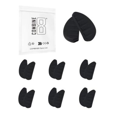 Imagem de Combine8 Almofadas de nariz para óculos de sol, 6 pares de almofadas de nariz pretas de silicone macio, protetor de nariz antiderrapante, óculos de encaixe para ponte de nariz