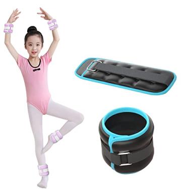 Imagem de Pesos no tornozelo, pesos de tornozelo/pulso para mulheres, crianças, 2 x 0,3 KG/0,5 kg de peso da perna de mão para sacos de areia infantis, para ginástica infantil, dança, exercícios aeróbicos