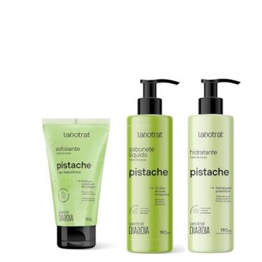 Imagem de Kit Pistache Labotrat Dia a Dia – Esfoliante 150g, Sabonete Líquido 190ml e Hidratante 190ml – Ácido Hialurônico, Niacinamida, Rosa Mosqueta e Colágeno – Cuidados Diários para Rosto e Corpo – Todos os Tipos de Pele