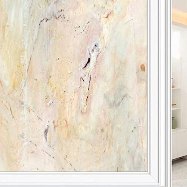 Imagem de Película de janela 3D de mármore, textura de estilo mármore, para porta de vidro, banheiro, sala de estar, L90 x C 190 cm